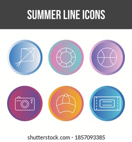 Unique Summer Line Vector Icon Set