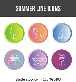 Unique Summer Line Vector Icon Set