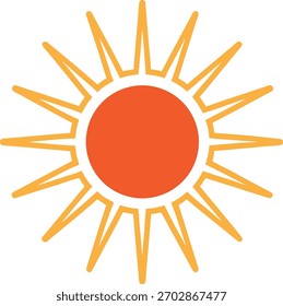 Icono único del sol para el negocio