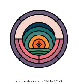 Logo único de sol, ilustración, vector