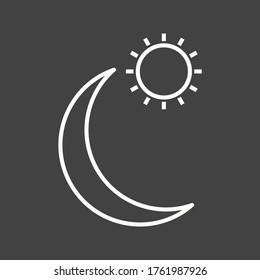Icono Único De Línea De Vector De Sol Y Planeta