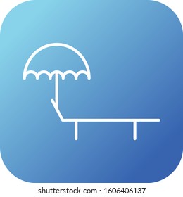 Unique Sunbathing Chair Vector Line Icon