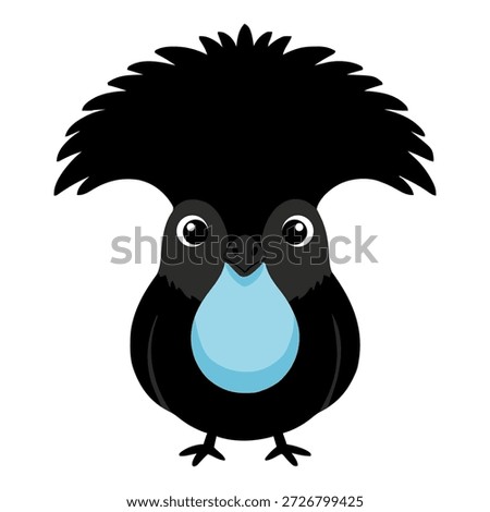 Unique superb bird of paradise cartoon illustration isolated on white background for exotic bird designs