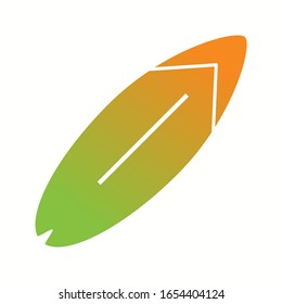 Unique Surfing Board Vector Glyph Icon