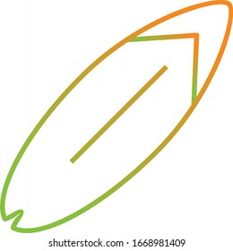 Unique Surfing Board Vector Line Icon