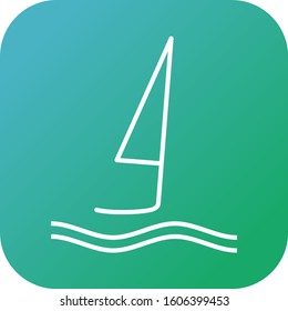 Unique Surfing Vector Line Icon
