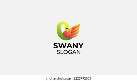 Unique Swan logo design and symbol vector template