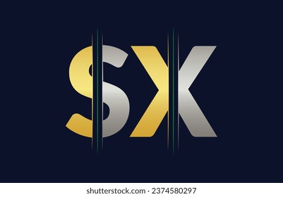 Logo de letra SX exclusiva Plantilla vectorial de iconos.