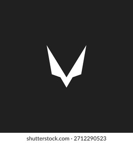 Logotipo simétrico único en blanco sobre fondo negro, enfatizando la elegancia y el equilibrio.