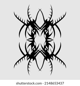 unique symmetrical tattoo vector spooky sharp spikes metal gothic fantasy body decoration