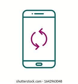 Unique Synchronize Vector Line Icon