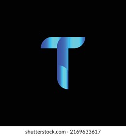 Diseño único de logotipo T latter con fondo negro.
