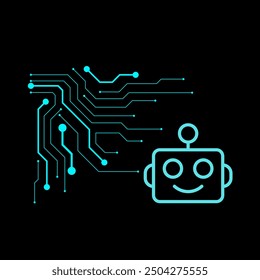 An Unique T Shirt design with Circuit Board and Robot Icon View.