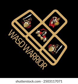 An Unique T Shirt design with Warrior View with the quote "WASD WARRIOR"