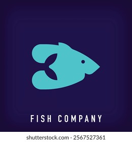 Unique tailed fish logo design. Seafood and fisherman for company