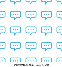 Unique Talk white and blue seamless pattern for web design. Vector symbol