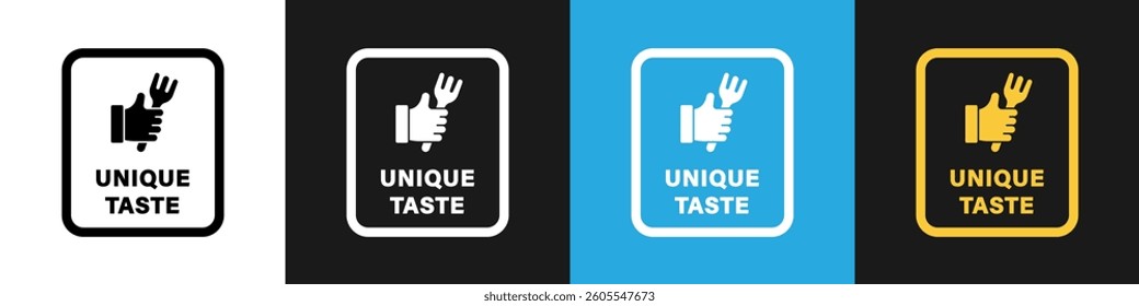 Unique Taste - Vector stickers for product labeling.