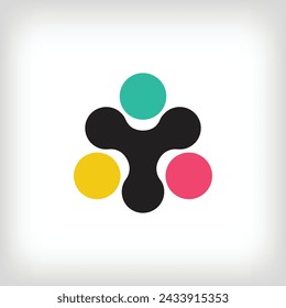 Unique teamwork, human development and collective wisdom desk logo. Uniquely designed color transitions. Corporate company creative design.