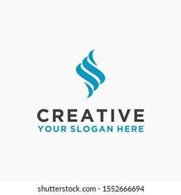 Unique tech logo, initial letter S  logo