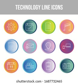 Unique Technology Line Icons Set	