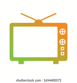 Icono de vector de glifo de televisión único