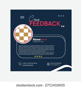  Vector de Plantilla de diseño testimonial único 