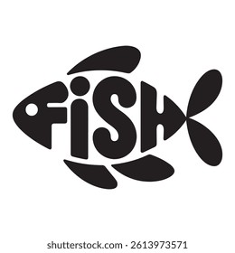 Unique Text Fish in Capital letters Logo