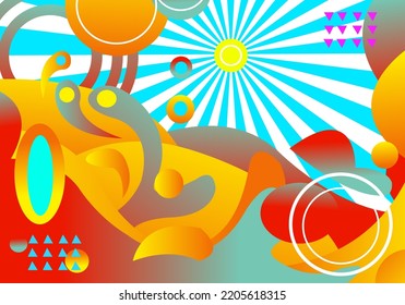 Fondo abstracto de textura única con objetos y objetos coloridos
