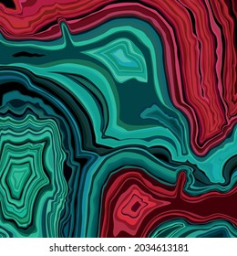 Textura única de mármol y mineral precioso en vector para su diseño. Verde y rojo