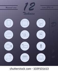 Unique thin line icons set of computer hardware and electronics parts. Premium quality outline symbol collection.