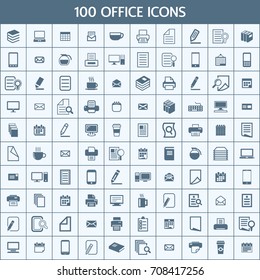 Unique thin line icons set of office. Premium quality outline symbol collection. Modern pictogram pack of management. Stroke vector logo concept for web graphics.