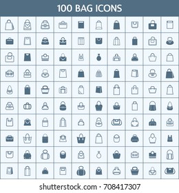 Unique thin line icons set of bag, fashion, sale. Premium quality outline symbol collection. Modern pictogram pack of retail. Stroke vector logo concept for web graphics.