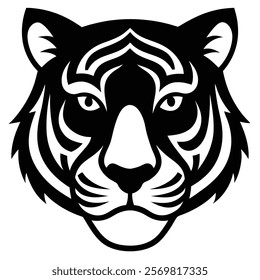 Unique Tiger Face Silhouette for Wildlife Art