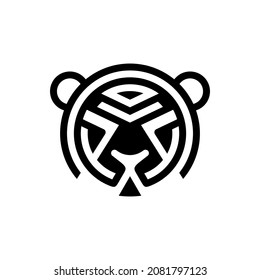 einzigartiges Logo-Design-Symbol, Logo-Konzept des Tigers mit geometrischer Form der kreisförmigen Linie, Tigerlogo, Vektorgrafik EPS10