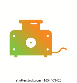Unique Toaster Glyph Vector Icon