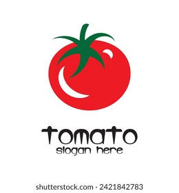 El logo único del tomate es fresco y sencillo