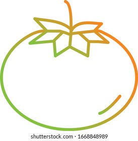 Icono de línea de vector de tomate único