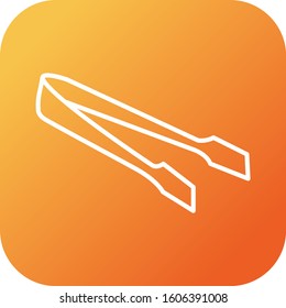 Unique Tongs Vector Line Icon