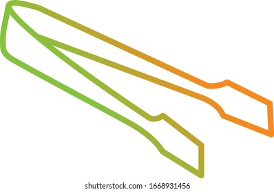 Unique Tongs Vector Line Icon