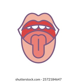 Unique Tongue Anatomy Vector Design