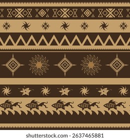 unique traditional custom made tribal pattern ethnic ornaments art pattern wallpaper brown background suitable for textile fabric print