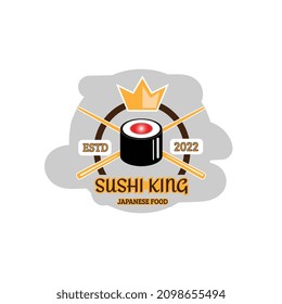 unique traditional japanese food logo sushi