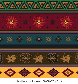 unique traditional own custom made floral tribal pattern ethnic ornaments arts pattern wallpaper colourful background suitable for textile printing