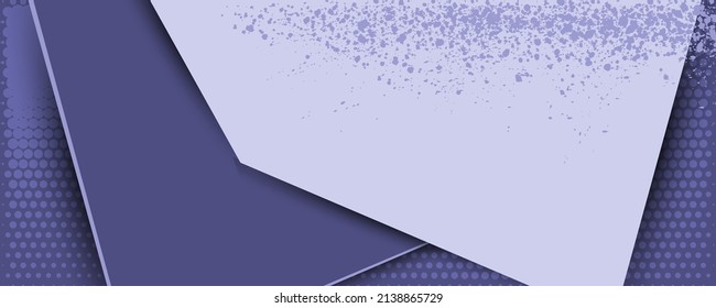Unique treble abstract modern purple color background Very Peri background with black objects graphics geometry black gray color wallpaper Vector. Trendy color of the 2022 year