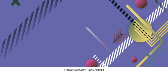 Unique treble bstract modern Very Peri background with fluid luminous waves. Convenient waiting for backdrop text. Geometric modern digital wallpaper Vector. Trendy color of the 2022 year
