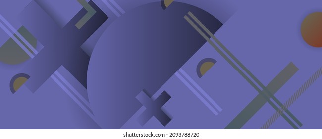 Unique treble bstract modern Very Peri background with fluid luminous waves. Convenient waiting for backdrop text. Geometric modern digital wallpaper Vector. Trendy color of the 2022 year