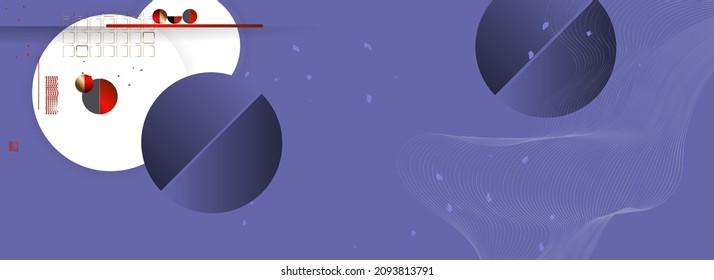 Unique treble bstract modern Very Peri background with fluid luminous waves. Convenient waiting for backdrop text. Geometric modern digital wallpaper Vector. Trendy color of the 2022 year