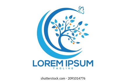 Logo de árbol único Logo vectorial moderno y minimalista y logotipo abstracto