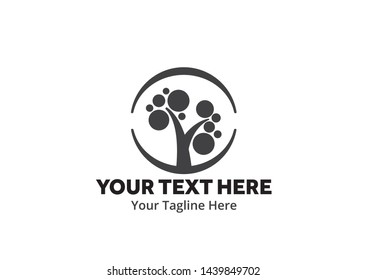 unique tree simple logo creative design in flat style with color . tree nature logo creative design for identity and community