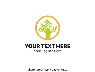 unique tree simple logo creative design in flat style with color . tree nature logo creative design for identity and community